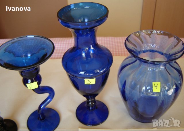 стъклени свещници и вази от цветно стъкло, снимка 2 - Вази - 39437852