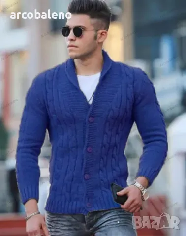 Мъжка плетена жилетка, 7цвята , снимка 3 - Якета - 47289958