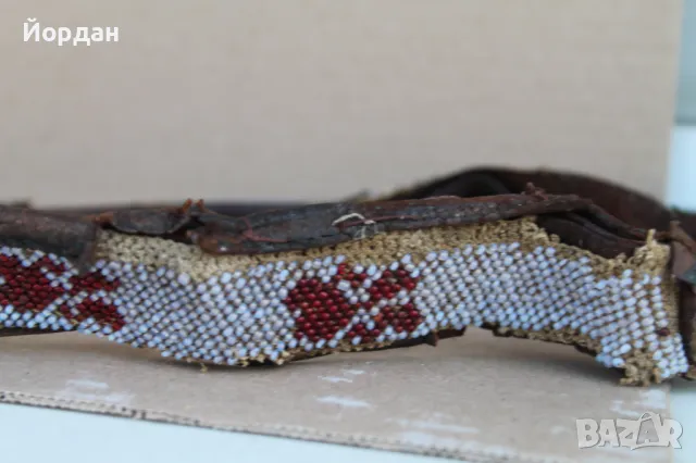 Колан с мъниста и кожа за народна носия, снимка 2 - Антикварни и старинни предмети - 50209863