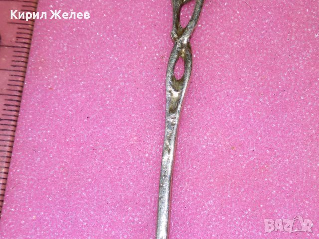 СТАРА ФЛОРАЛНА КОЛЕКЦИОНЕРСКА ДЕСЕРТНА СРЕБЪРНА ВИЛИЧКА СРЕБРО 800 ПРОБА 43001, снимка 13 - Колекции - 44376205