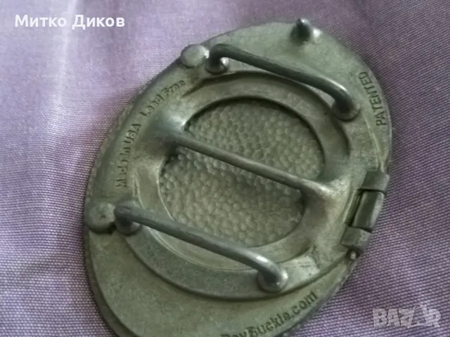 Метална маркова тока американска винтидж BevBuckle The  Beer buckle отлична 112х87х22мм, снимка 6 - Антикварни и старинни предмети - 48347574