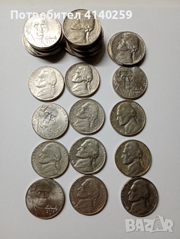 САЩ МОНЕТИ ГОЛЯМ ЛОТ 5 ЦЕНТА 1958 до 2020 г , снимка 3 - Нумизматика и бонистика - 52451361