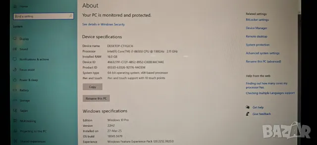 Продавам 2&1 Microsoft Surface Pro6 I7 8650U up 4.2/16Gb/512Gb/Нова Батерия, снимка 10 - Лаптопи за работа - 50327200