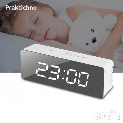 LED Алармен Часовник с Термометър и Огледало 4в1, снимка 1