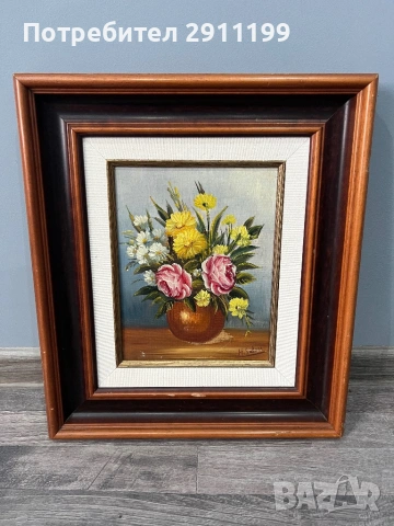 Маслена картина – цветя, снимка 2 - Картини - 54250098