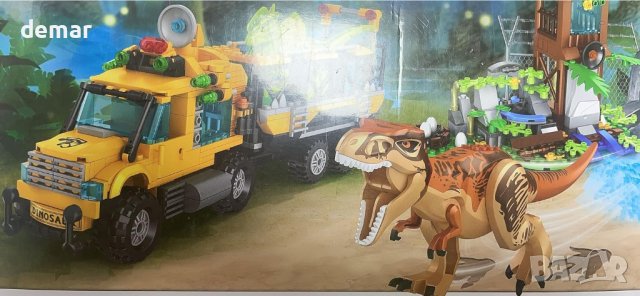 Комплект строител с динозаври и камион