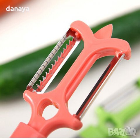 1859 Комбинирана белачка с две остриета за рязане на зеленчуци и плодове, снимка 3 - Прибори за хранене, готвене и сервиране - 30979615