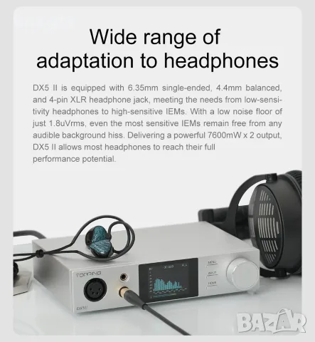TOPPING DX5 II – Hi-Fi DAC / Headphone Amplifier / Preamp – Dual ESS ES9039Q2M – LDAC – PEQ, снимка 6 - Ресийвъри, усилватели, смесителни пултове - 55125644