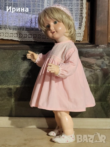 Антична кукла от композит 1940-50 г, 67 см., снимка 7 - Колекции - 54240299