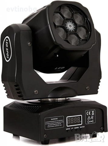 Преносими LED сценични светлини с движеща се глава и управление (6x12W + лазер), снимка 2 - Прожектори - 54064756