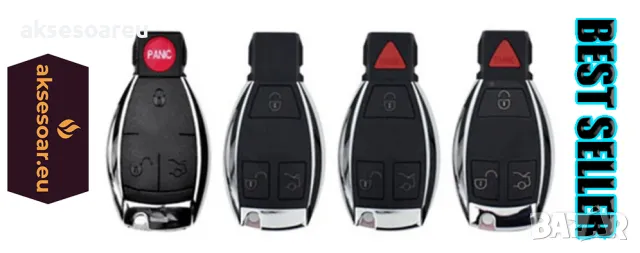 Луксозен кожен предпазен калъф за автомобилни ключове на Мерцедес Бенц от естествена кожа ключодържа, снимка 17 - Аксесоари и консумативи - 47580079