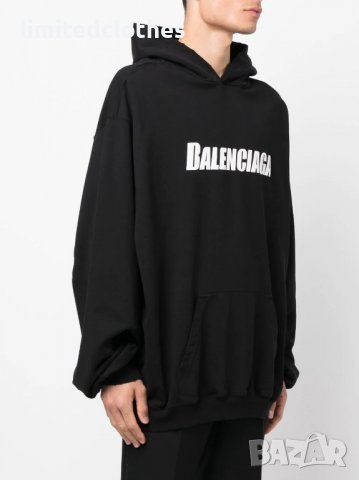 BALENCIAGA Ripped Caps Logo Oversized Мъжко / Дамско Горнище тип Суичър size S (L/XL), снимка 2 - Суичъри - 40043689