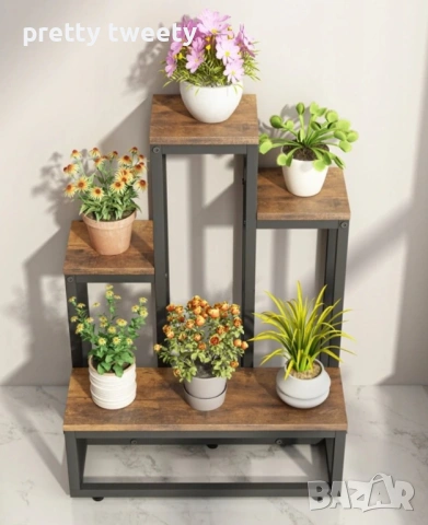 Метален цветарник с дървени или ПДЧ плотове по поръчка 