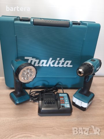 НОВ* Комплект винтоверт и LED фенер Makita DF 347D , ML 187, снимка 1