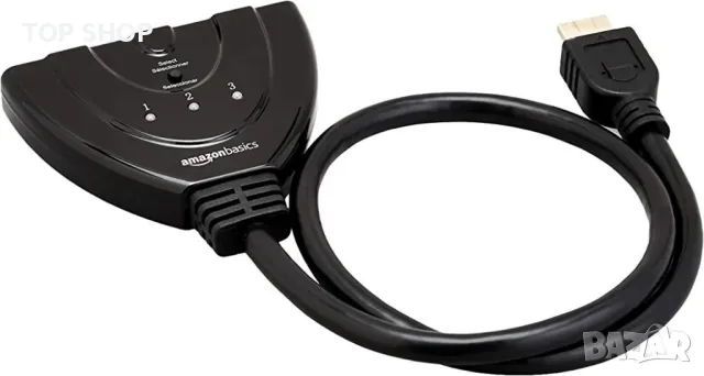 3-портов HDMI превключвател с кабел с пигтейл поддържа Full HD 4K@30Hz видео, 3 в 1 изход