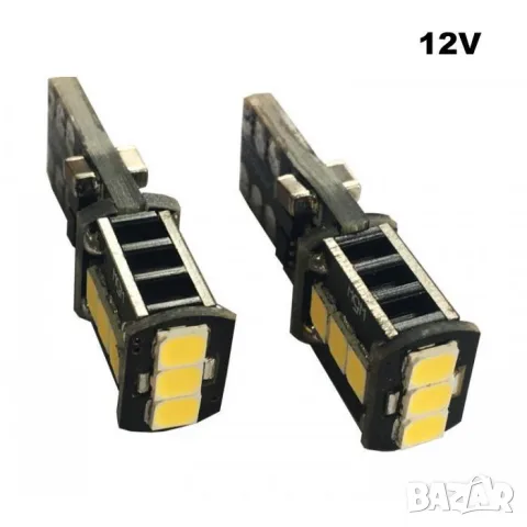 LED крушки T10 12V 6000K 9 SMD 2 броя