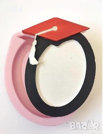 Тога абитуриент Бал завършване овал рамка снимка силиконов молд форма фондан шоколад гипс калъп, снимка 2 - Форми - 37277139