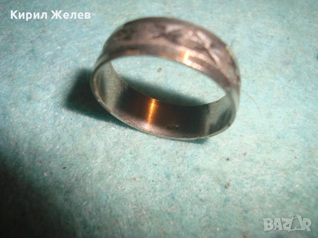 СТАРА СРЕБРИСТА ХАЛКА СТОМАНА РЪЧНО ГРАВИРАНА РЕТРО ОРНАМЕНТИРАН ПРЪСТЕН 25879, снимка 11 - Антикварни и старинни предмети - 35585084