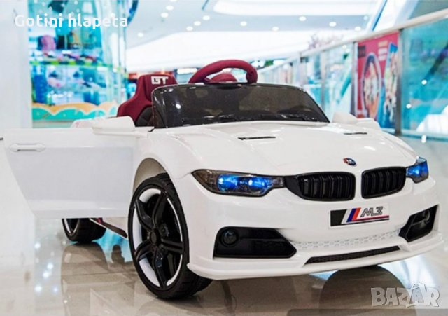 Акумулаторен КОЛА тип BMW M3 12V с меки гуми с Кожена седалка , снимка 3 - Детски велосипеди, триколки и коли - 37299413