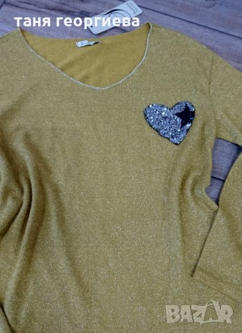 нежна блузка с ламе, снимка 5 - Блузи с дълъг ръкав и пуловери - 30628118