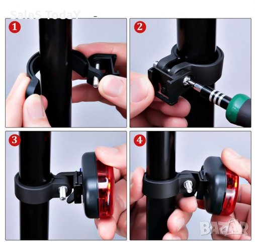 Заден стоп за велосипед, задна LED светлина за колело, червен, снимка 3 - Аксесоари за велосипеди - 32009036