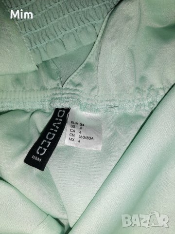 Н&М 34  Светло зелена рокля , снимка 5 - Рокли - 40815019