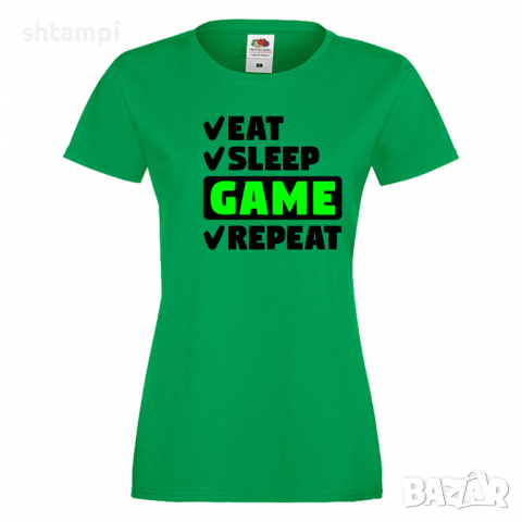 Дамска тениска Game 6 Eat,Sleep,GameRepeat,Ядене,Спане,Геймс, снимка 5 - Тениски - 36420394