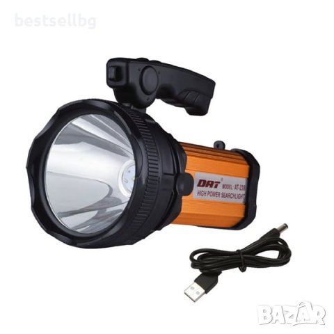 Ръчен лед прожектор мощен акумулаторен LED фенер 10W къмпинг лампа лов, снимка 5 - Къмпинг осветление - 39750470