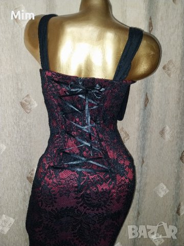 Melania M Черна права корсетна рокля , снимка 2 - Рокли - 42725566