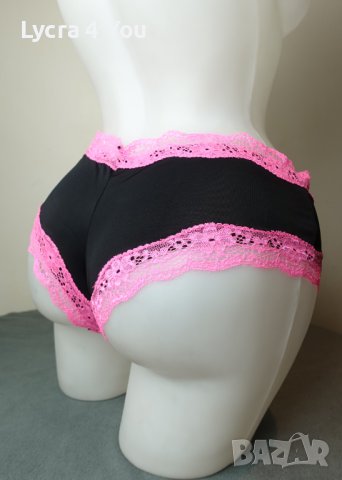 M/L луксозни черни бразилиани с розова дантела , снимка 2 - Бельо - 42371392