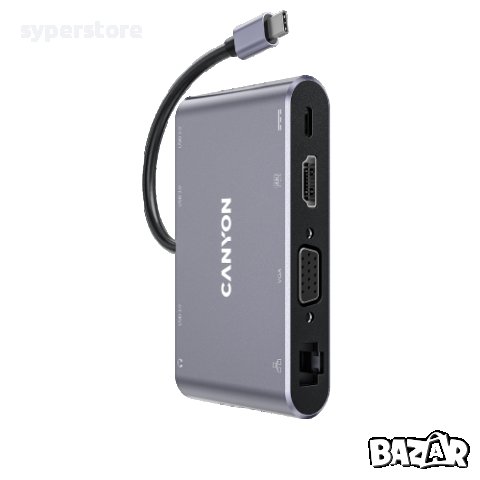 USB Хъб USB Преобразувател CANYON CNS-TDS14, Type C 8-in-1 Multiport Docking, снимка 1 - Друга електроника - 36644287