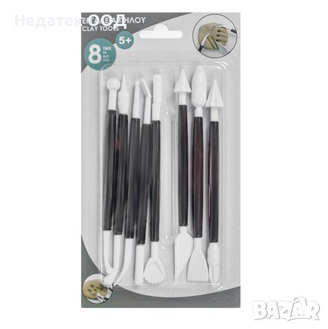 Инструменти за глина и пластилин, 8 бр, снимка 2 - Пластелини, моделини и пясъци - 42246995