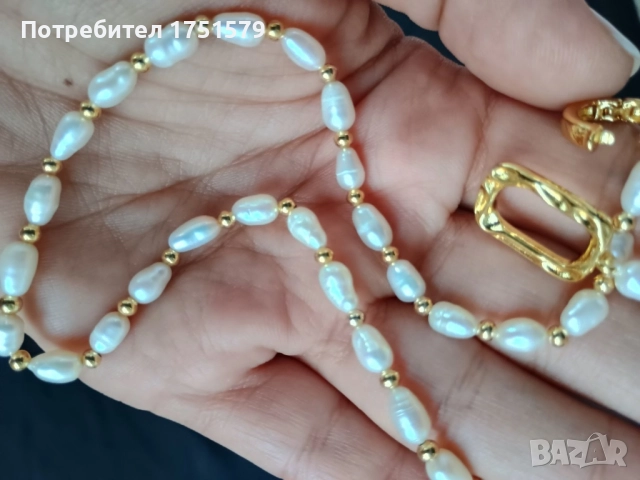 Ново колие с естествени перли, снимка 3 - Колиета, медальони, синджири - 52145544