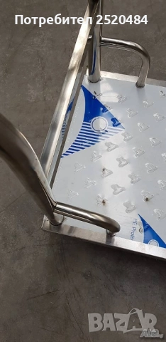 Платформена количка 90х55см от неръждаема стомана със здрава дръжка! ТОП Цена 389лв/198,89€с ДДС, снимка 4 - Друго търговско оборудване - 52035415