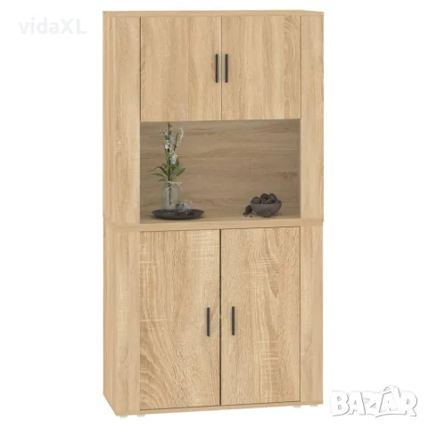 vidaXL Висок шкаф, сонома дъб, инженерно дърво, снимка 6 - Бюфети - 56146723