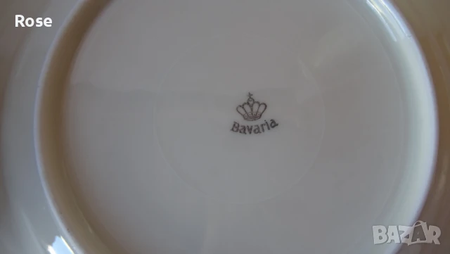 Осем чинии дълбоки за основно crown bavaria china, цветя, злато и кобалт., снимка 8 - Чинии - 51347700