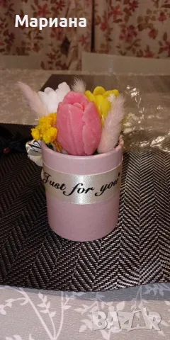 Ръчно изработени сапуни/свещи, снимка 9 - Изкуствени цветя - 49398063