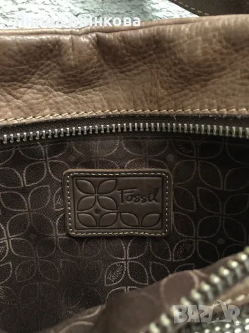 Дамска чанта, естествена кожа Fossil, снимка 8 - Чанти - 49151593