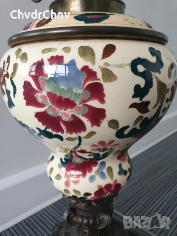 L&B Brevetes 62см/колекционерска стара френска бронзова газена лампа, снимка 6 - Антикварни и старинни предмети - 54091435