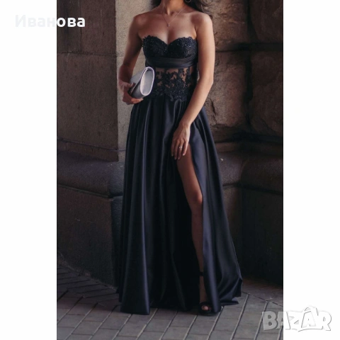 Черна официална дълга рокля. Бална рокля, снимка 5 - Рокли - 53026392