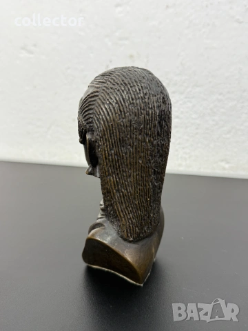 Бронзиран бюст на масайски войн. №8031, снимка 3 - Антикварни и старинни предмети - 53983245