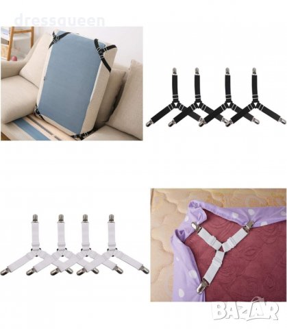 2939 Ластични държачи за чаршафи, тройни, снимка 8 - Спално бельо - 34265232