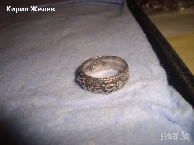СТАРИНЕН СРЕБЪРЕН РЯДЪК РЪЧНО ПРАВЕН ПРЪСТЕН с ПЕЧАТ на МАЙСТОРА КОЛЕКЦИОНЕРСКИ УНИКАТ 28763, снимка 14 - Антикварни и старинни предмети - 37277521