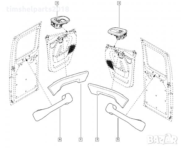 Вътрешна дръжка за врата (ЛЯВА или ДЯСНА) за Renault Master 3 Opel Movano след 2010 год, снимка 5 - Части - 35220438