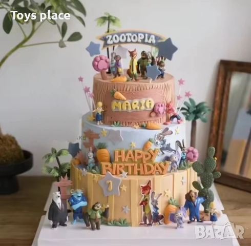 Лот 12 броя фигурки Зоотрополис подходящи за торта Zootropolis, снимка 3 - Фигурки - 52805238