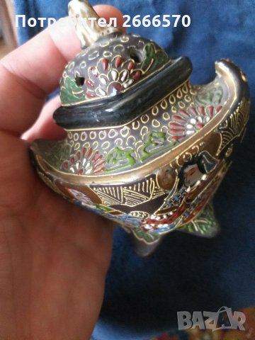 Китайски порцеланов цензер антикварен , китайско кандило, снимка 4 - Антикварни и старинни предмети - 31341002