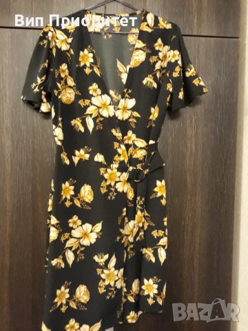 Копринена рокля с къс ръкав модел "Прегърни ме",стилен принт, прохладна дишаща комфортна лятна матер, снимка 3 - Рокли - 37587140