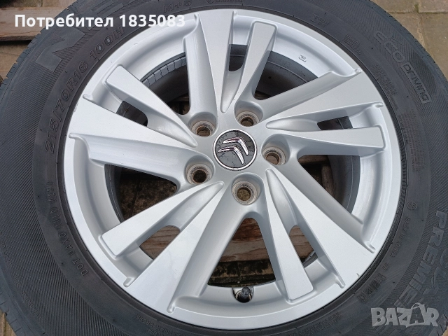 Лети джанти 16ки 5х114.3 Citroen, Mitsubishi + летни гуми 215/70/16 Nexen, снимка 6 - Гуми и джанти - 52817733