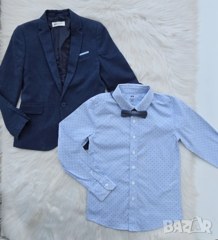 Детско сако H&M 8-9 години риза и папионка, снимка 2 - Детски комплекти - 53898899