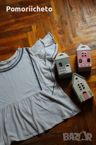 Красива, лятна, бяла блуза с ръкави тип крила от Mango, снимка 4 - Тениски - 54127210